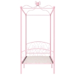 Letto a Baldacchino Rosa in Metallo 100x200 cm