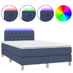 Letto a Molle con Materasso e LED Blu 120x190 cm in Tessuto