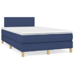 Letto a Molle con Materasso e LED Blu 120x190 cm in Tessuto