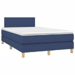 Letto a Molle con Materasso e LED Blu 120x190 cm in Tessuto