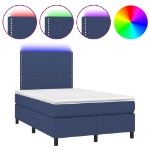 Letto a Molle con Materasso e LED Blu 120x190 cm in Tessuto