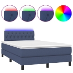 Letto a Molle con Materasso e LED Blu 120x190 cm in Tessuto