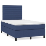 Letto a Molle con Materasso e LED Blu 120x190 cm in Tessuto