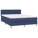 Letto a Molle con Materasso e LED Blu 140x190 cm in Tessuto