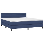 Letto a Molle con Materasso e LED Blu 160x200 cm in Tessuto