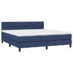 Letto a Molle con Materasso e LED Blu 180x200 cm in Tessuto