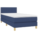 Letto a Molle con Materasso e LED Blu 90x190 cm in Tessuto