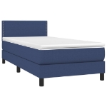 Letto a Molle con Materasso e LED Blu 90x190 cm in Tessuto