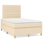 Letto a Molle con Materasso e LED Crema 120x190 cm in Tessuto