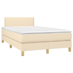 Letto a Molle con Materasso e LED Crema 120x190 cm in Tessuto