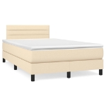 Letto a Molle con Materasso e LED Crema 120x190 cm in Tessuto