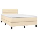 Letto a Molle con Materasso e LED Crema 120x190 cm in Tessuto