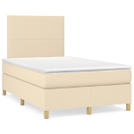 Letto a Molle con Materasso e LED Crema 120x190 cm in Tessuto