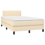 Letto a Molle con Materasso e LED Crema 120x200cm in Tessuto