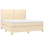 Letto a Molle con Materasso e LED Crema 180x200 cm in Tessuto