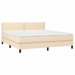 Letto a Molle con Materasso e LED Crema 180x200 cm in Tessuto