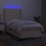 Letto a Molle con Materasso e LED Crema 80x200 cm in Tessuto