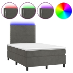 Letto a Molle con Materasso e LED Grigio Scuro 120x200 cm