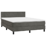 Letto a Molle con Materasso e LED Grigio Scuro 140x190 cm