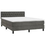 Letto a Molle con Materasso e LED Grigio Scuro 140x190 cm