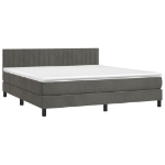 Letto a Molle con Materasso e LED Grigio Scuro 160x200 cm