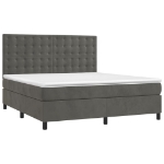 Letto a Molle con Materasso e LED Grigio Scuro 160x200 cm