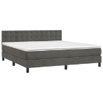 Letto a Molle con Materasso e LED Grigio Scuro 160x200 cm