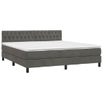 Letto a Molle con Materasso e LED Grigio Scuro 180x200 cm