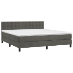 Letto a Molle con Materasso e LED Grigio Scuro 180x200 cm