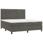 Letto a Molle con Materasso e LED Grigio Scuro 180x200 cm