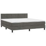 Letto a Molle con Materasso e LED Grigio Scuro 180x200 cm