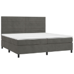 Letto a Molle con Materasso e LED Grigio Scuro 200x200 cm