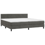 Letto a Molle con Materasso e LED Grigio Scuro 200x200 cm