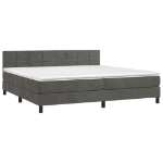 Letto a Molle con Materasso e LED Grigio Scuro 200x200 cm