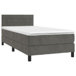 Letto a Molle con Materasso e LED Grigio Scuro 80x200cm Velluto