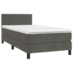 Letto a Molle con Materasso e LED Grigio Scuro 80x200cm Velluto