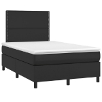 Letto a Molle con Materasso e LED Nero 120x190 cm in Similpelle