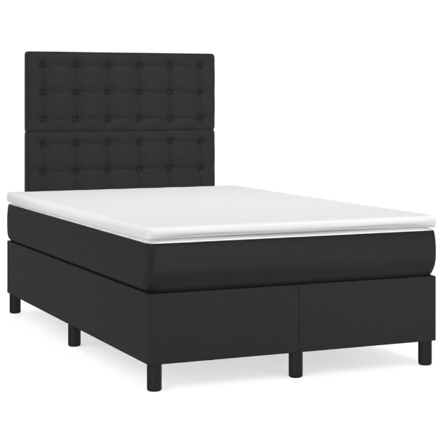 Letto a Molle con Materasso e LED Nero 120x190 cm in Similpelle