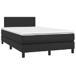 Letto a Molle con Materasso e LED Nero 120x190 cm in Similpelle