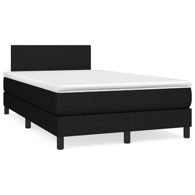 Letto a Molle con Materasso e LED Nero 120x190 cm in Tessuto