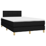 Letto a Molle con Materasso e LED Nero 120x190 cm in Tessuto