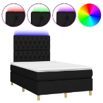 Letto a Molle con Materasso e LED Nero 120x190 cm in Tessuto