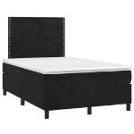 Letto a Molle con Materasso e LED Nero 120x190 cm in Velluto