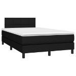 Letto a Molle con Materasso e LED Nero 120x200cm in Tessuto