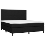 Letto a Molle con Materasso e LED Nero 160x200 cm in Tessuto