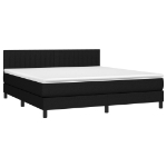 Letto a Molle con Materasso e LED Nero 160x200 cm in Tessuto