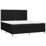 Letto a Molle con Materasso e LED Nero 160x200 cm in Tessuto