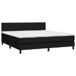 Letto a Molle con Materasso e LED Nero 160x200 cm in Tessuto