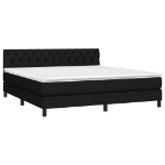 Letto a Molle con Materasso e LED Nero 160x200 cm in Tessuto