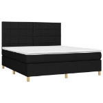 Letto a Molle con Materasso e LED Nero 160x200 cm in Tessuto